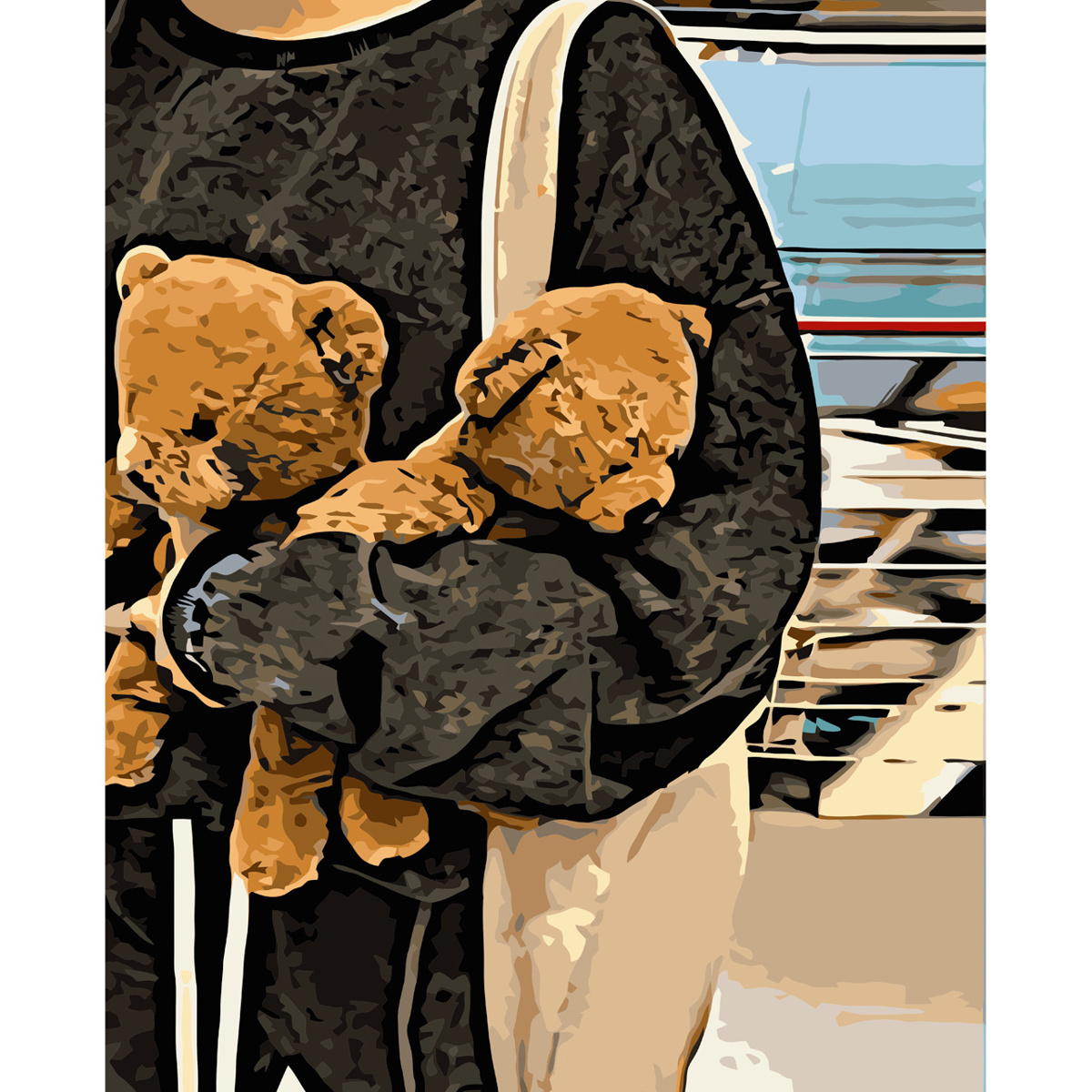 Teddy bears with varnish size 40х50 cm VA-3583