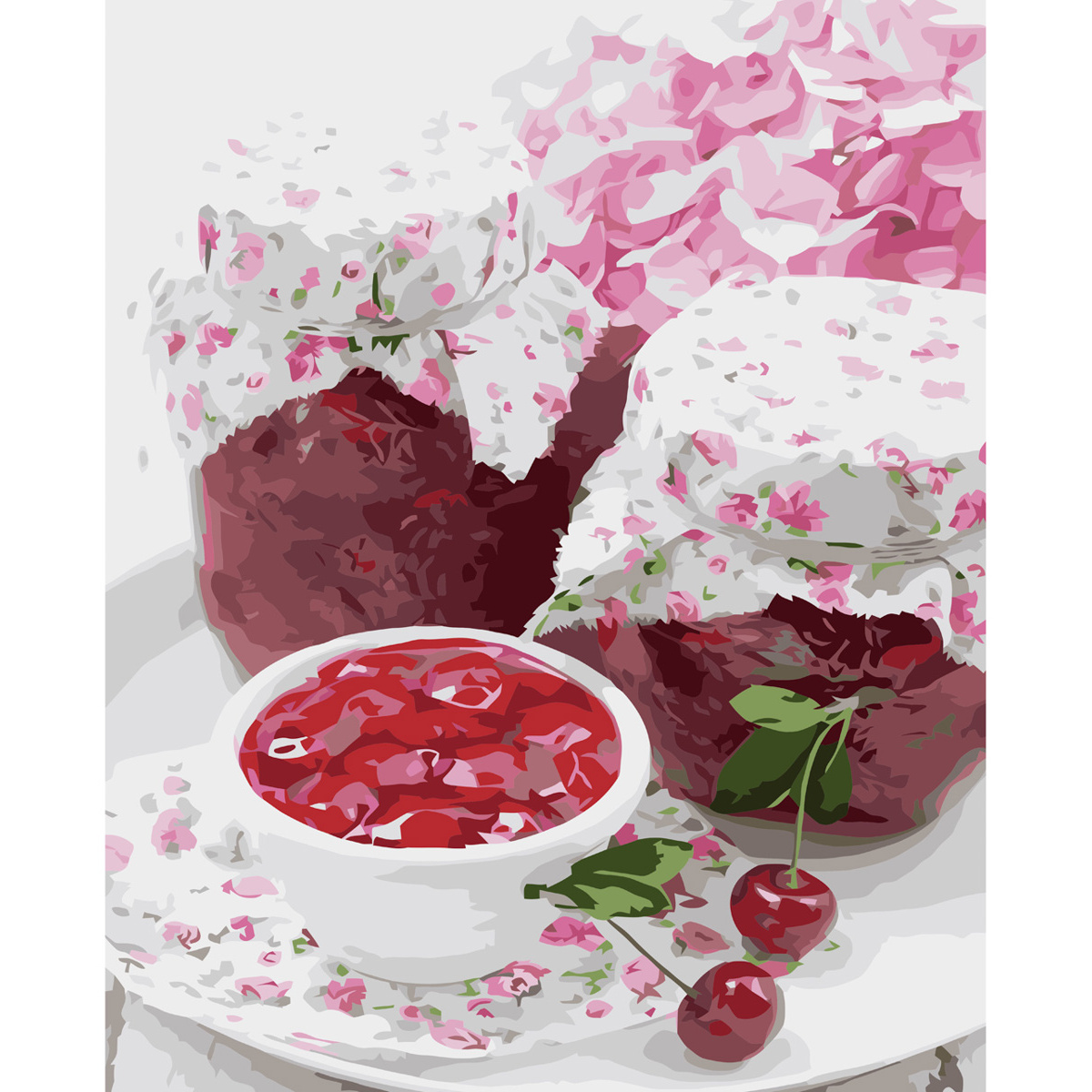 Cherry jam with varnish size 40х50 cm VA-3642