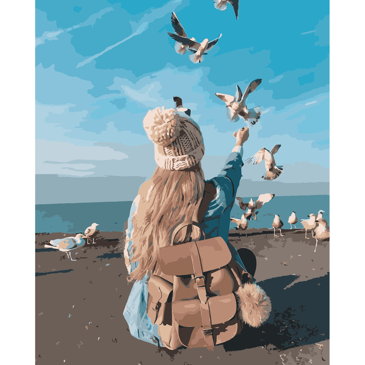Freedom by the water with varnish size 40х50 cm VA-3654