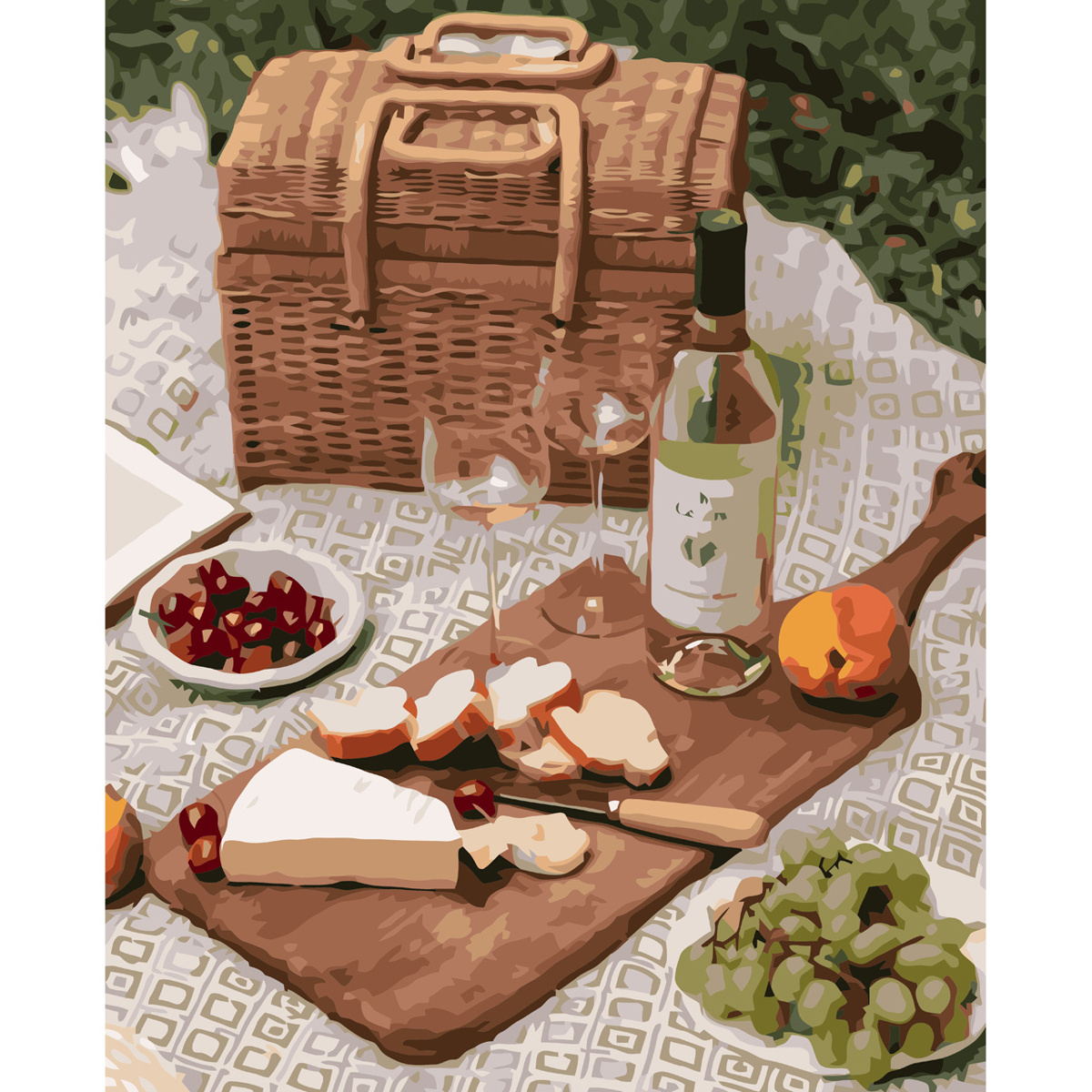Picnic with wine with varnish size 40х50 cm VA-3667