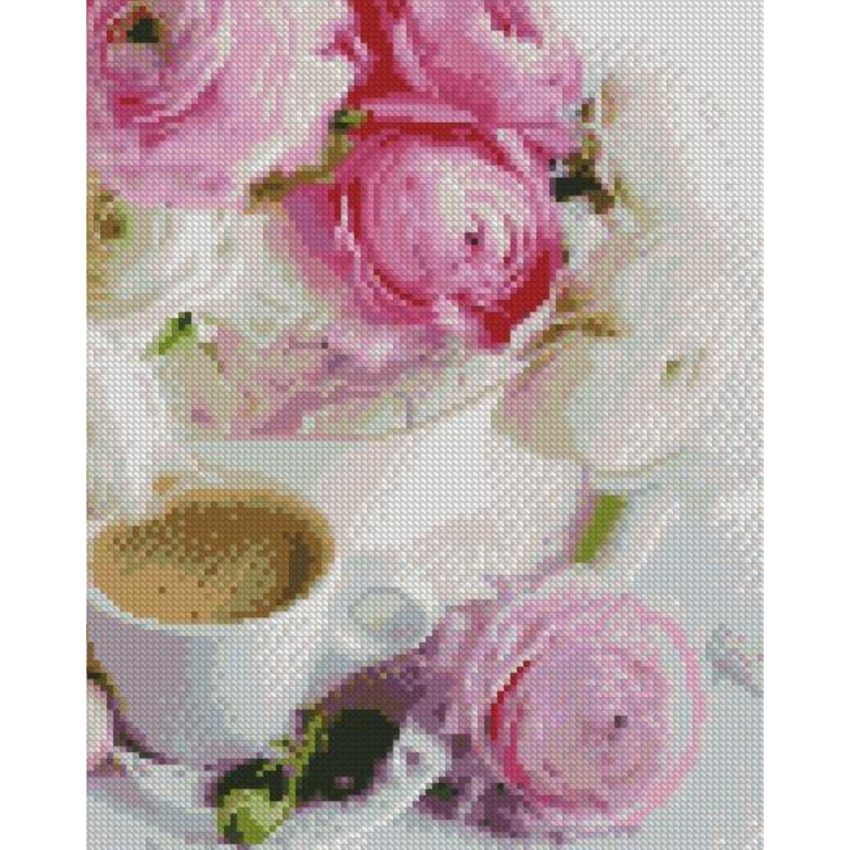 Розы и кофе размером 30х40 см HX437