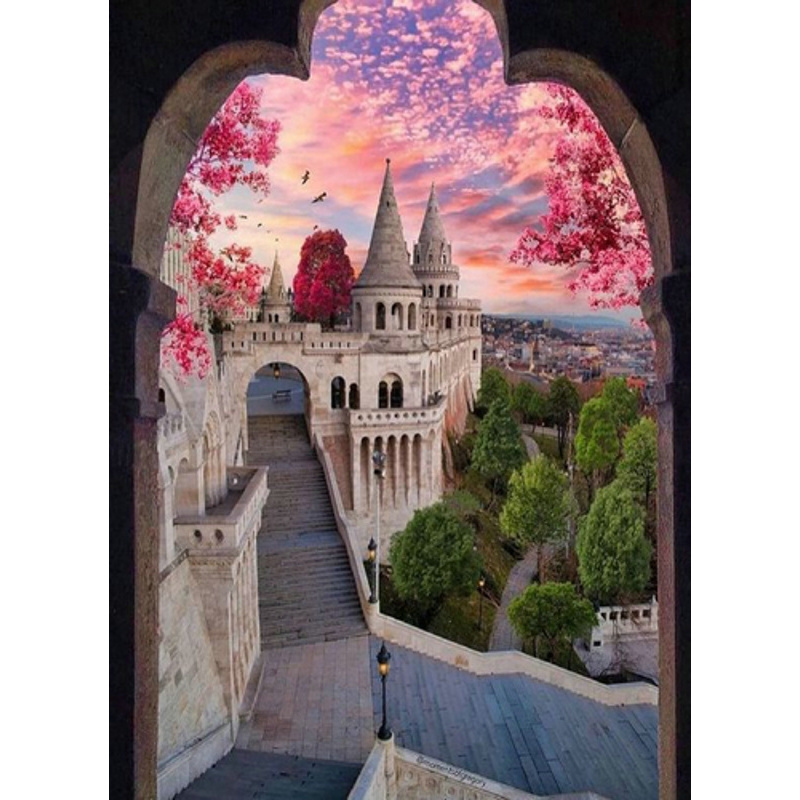 Diamond mosaic Between the parts of the castle without a subframe 50x65 cm (SGK86077)