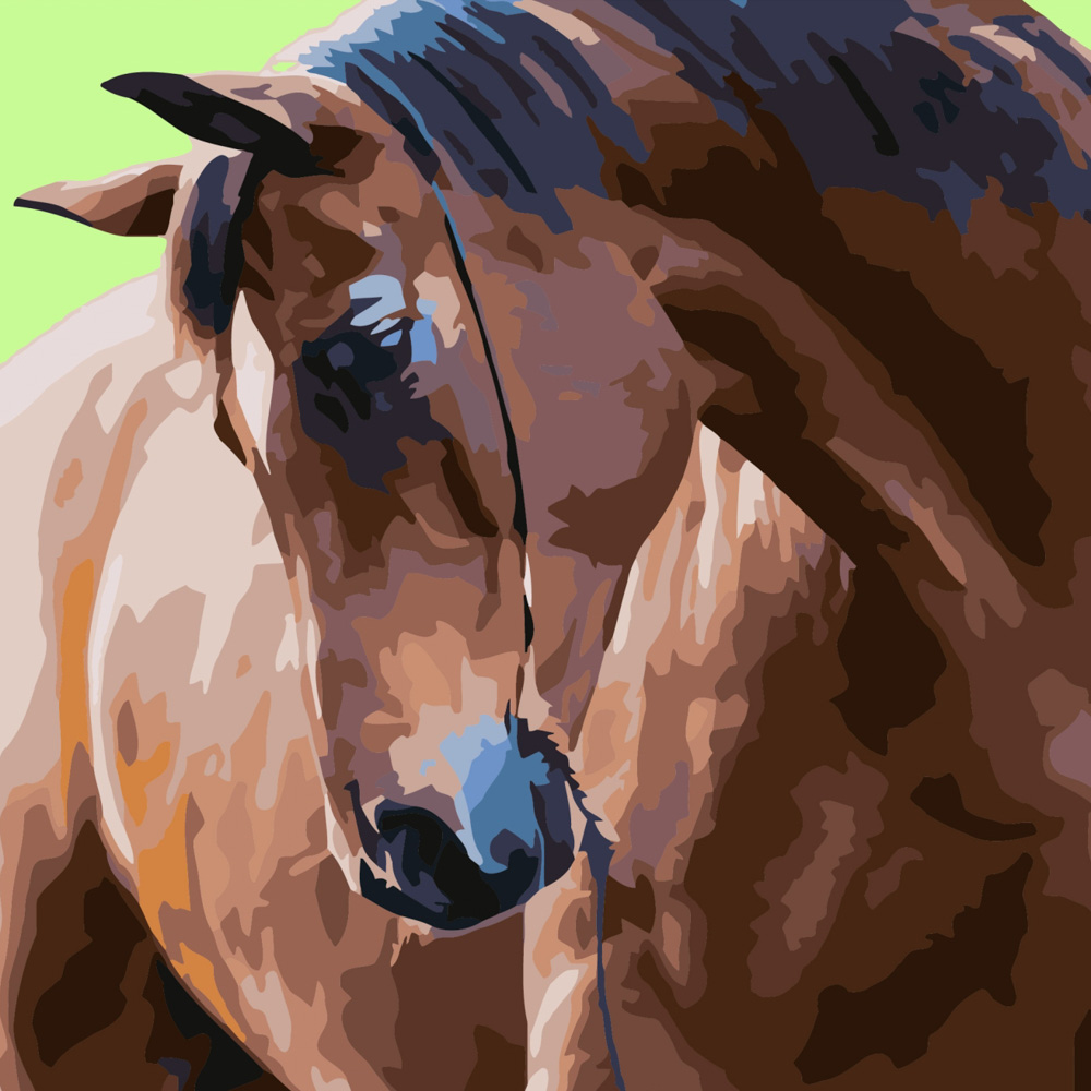 A proud horse size 40x40 cm (SK026)