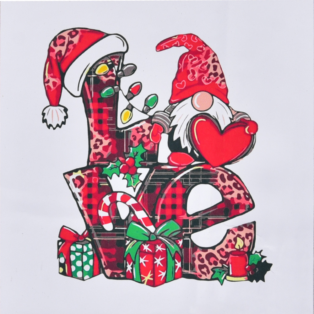 Gifts with a gnome with varnish and a level, 40x40 cm (SK052)
