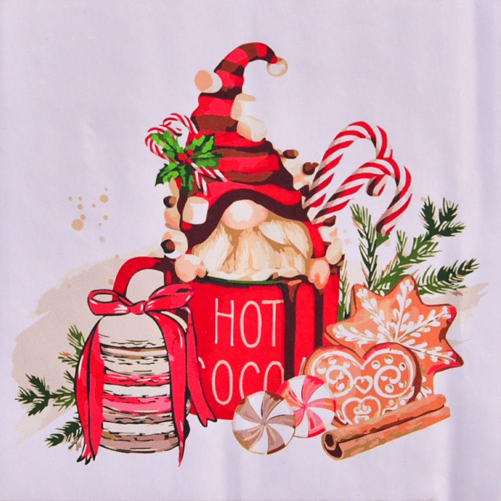 New Year's gnome with cookies with varnish and level, 40x40 cm (SK055)
