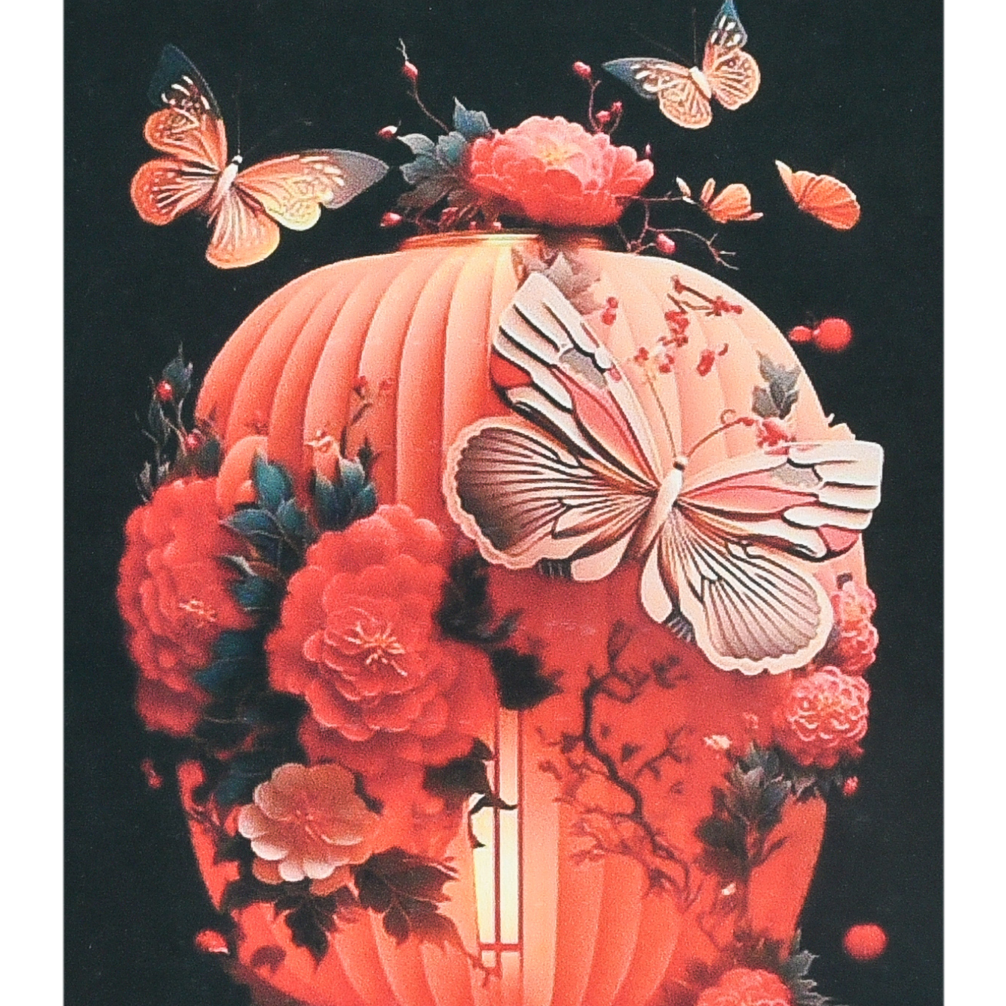 Japanese lantern in flowers size 40x50 cm (SK88126)
