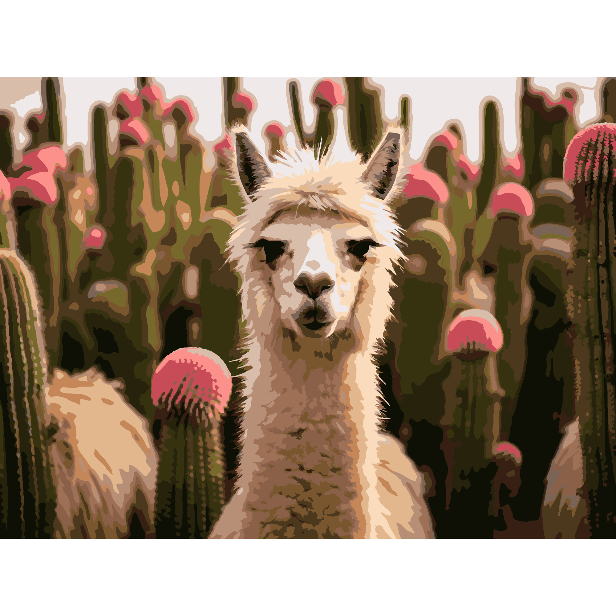 Альпака серед квітів  30Х40 (SS-1265)