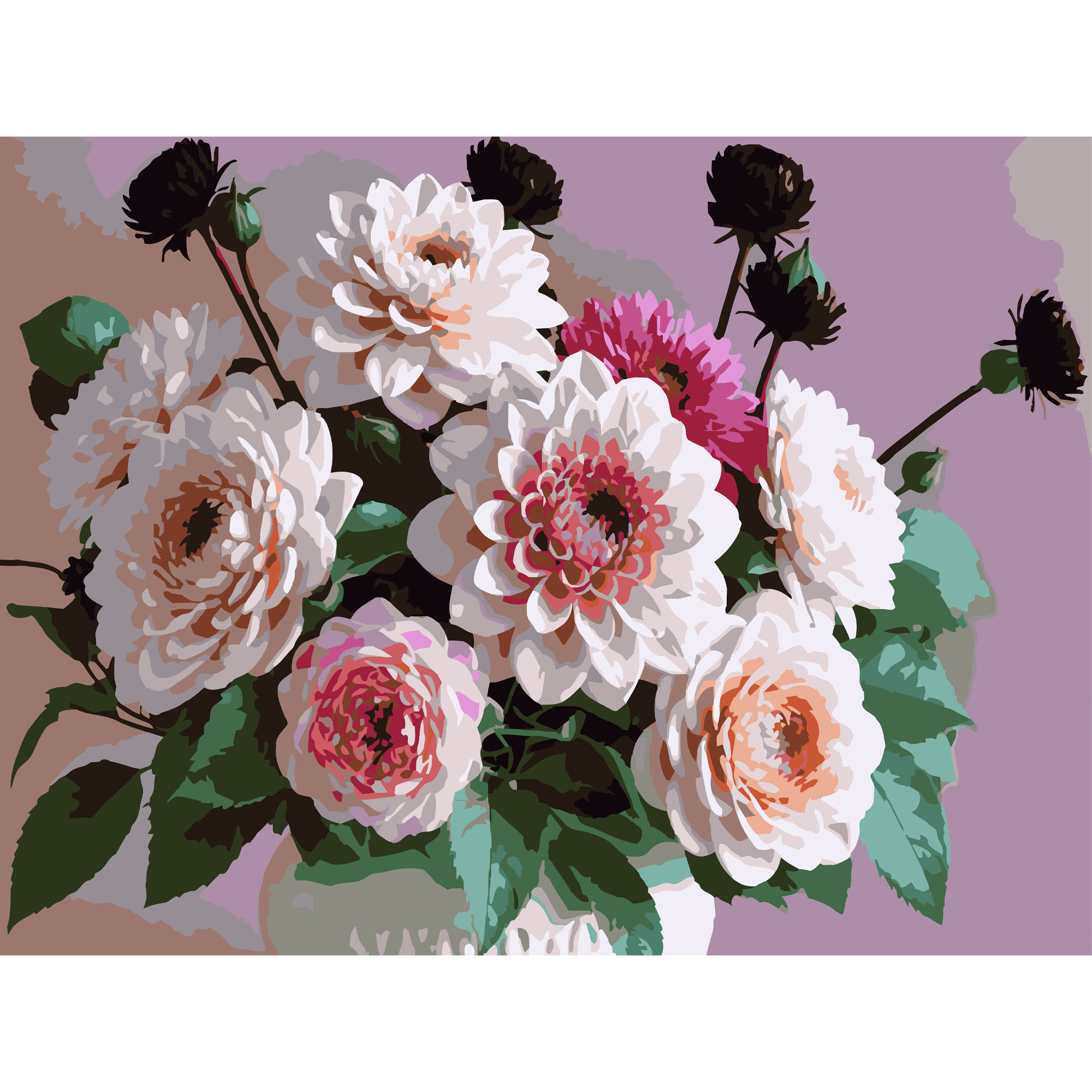 Flowers in a basket  30Х40 (SS-1281)