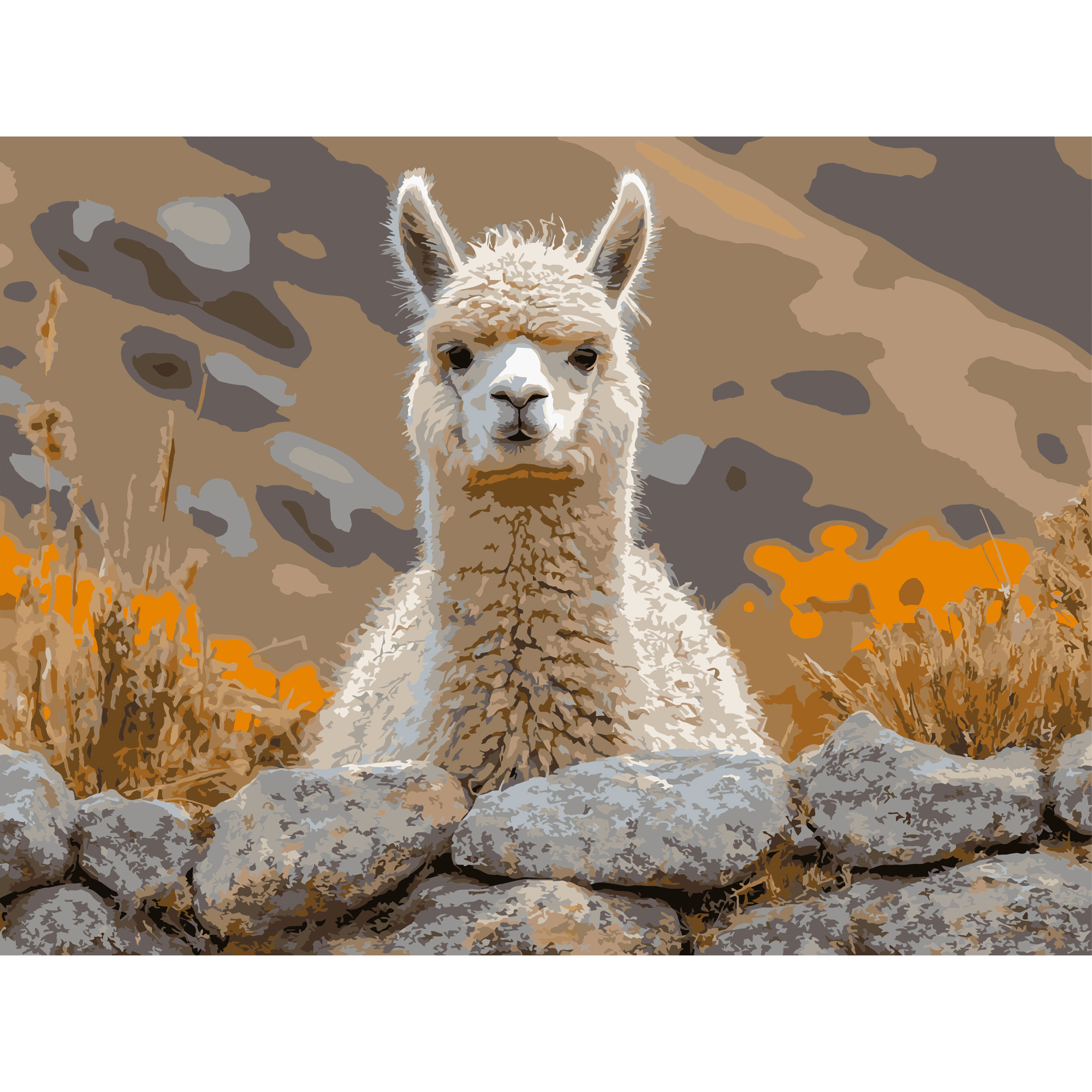 Альпака на камені  30Х40 (SS-1300)