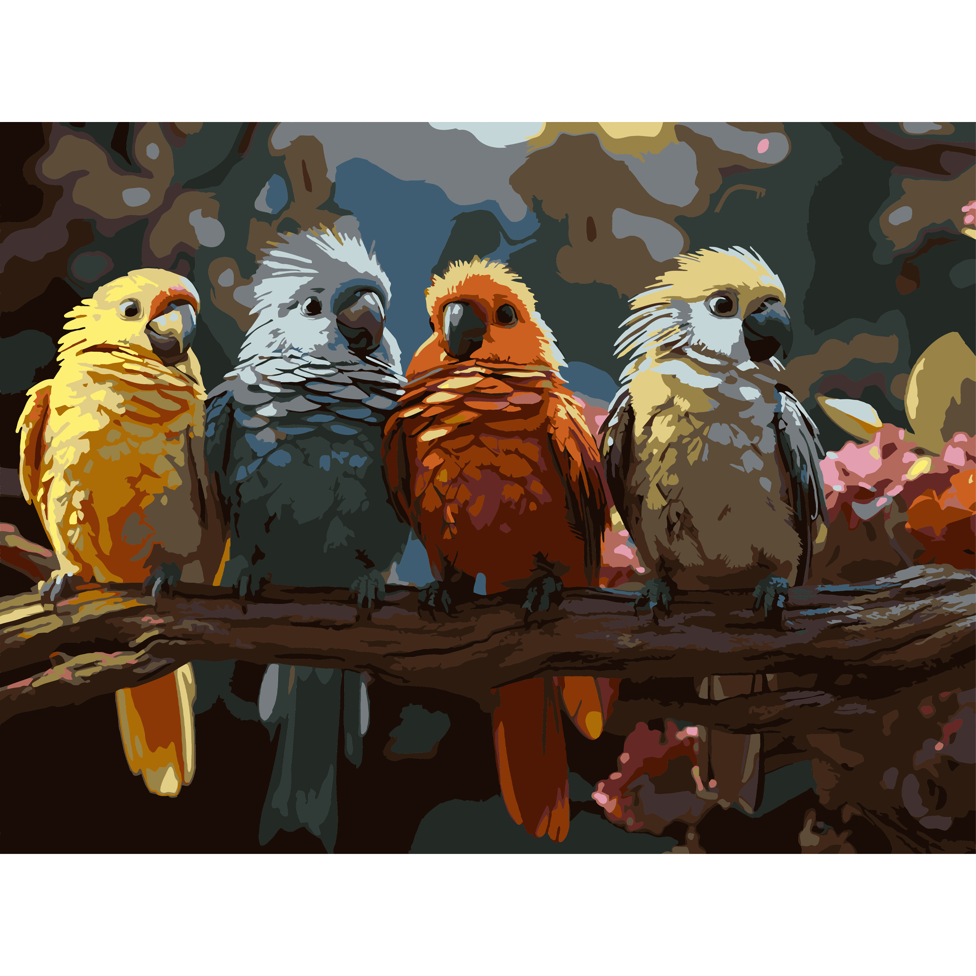 Birds on branches  30Х40 (SS-1305)