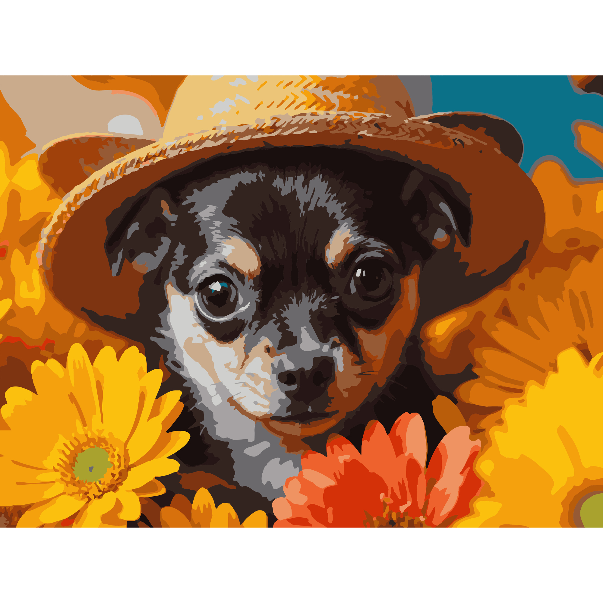 Dog in a straw hat  30Х40 (SS-1311)