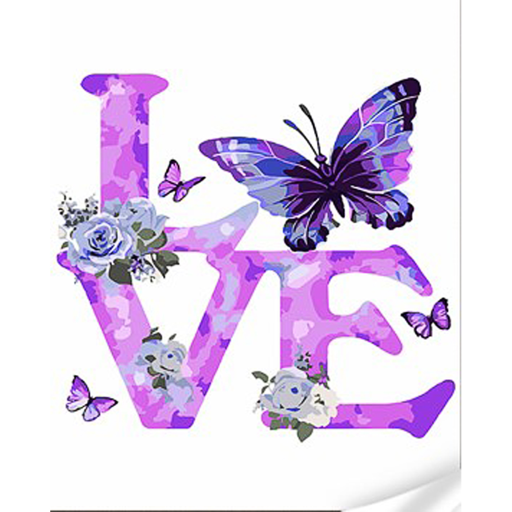 Love and butterfly с лаком и уровнем размером 30х40 см (SS1061)