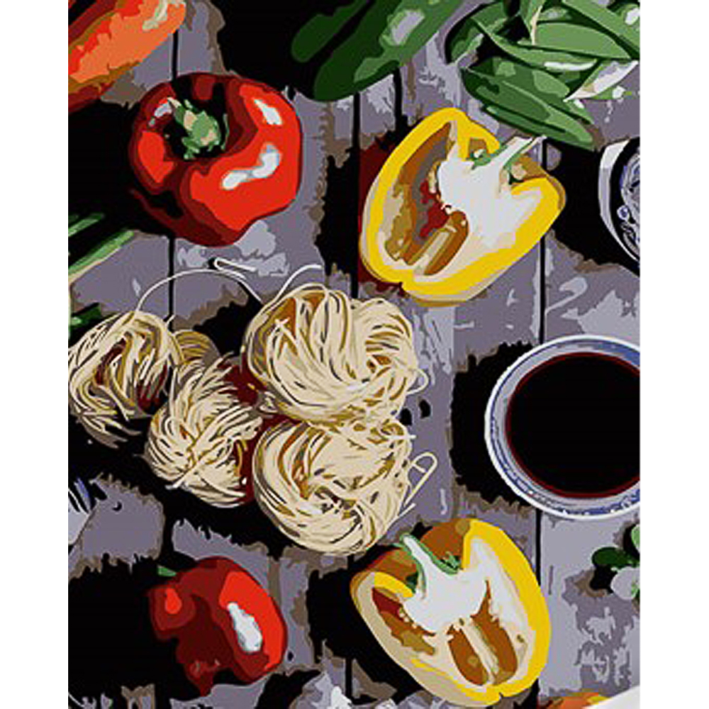 Assorted peppers with varnish and level 30x40 cm (SS1128)