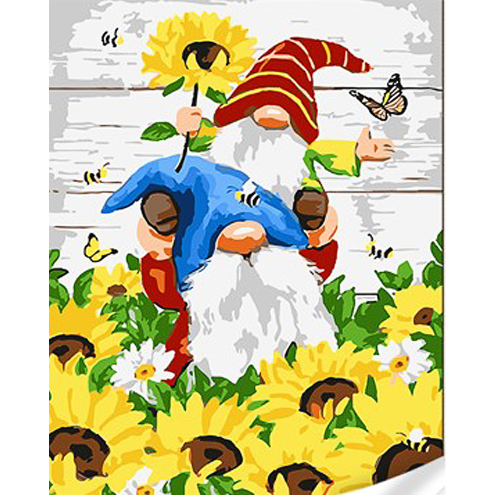 Pair of gnomes with varnish and level 30x40 cm (SS1140)
