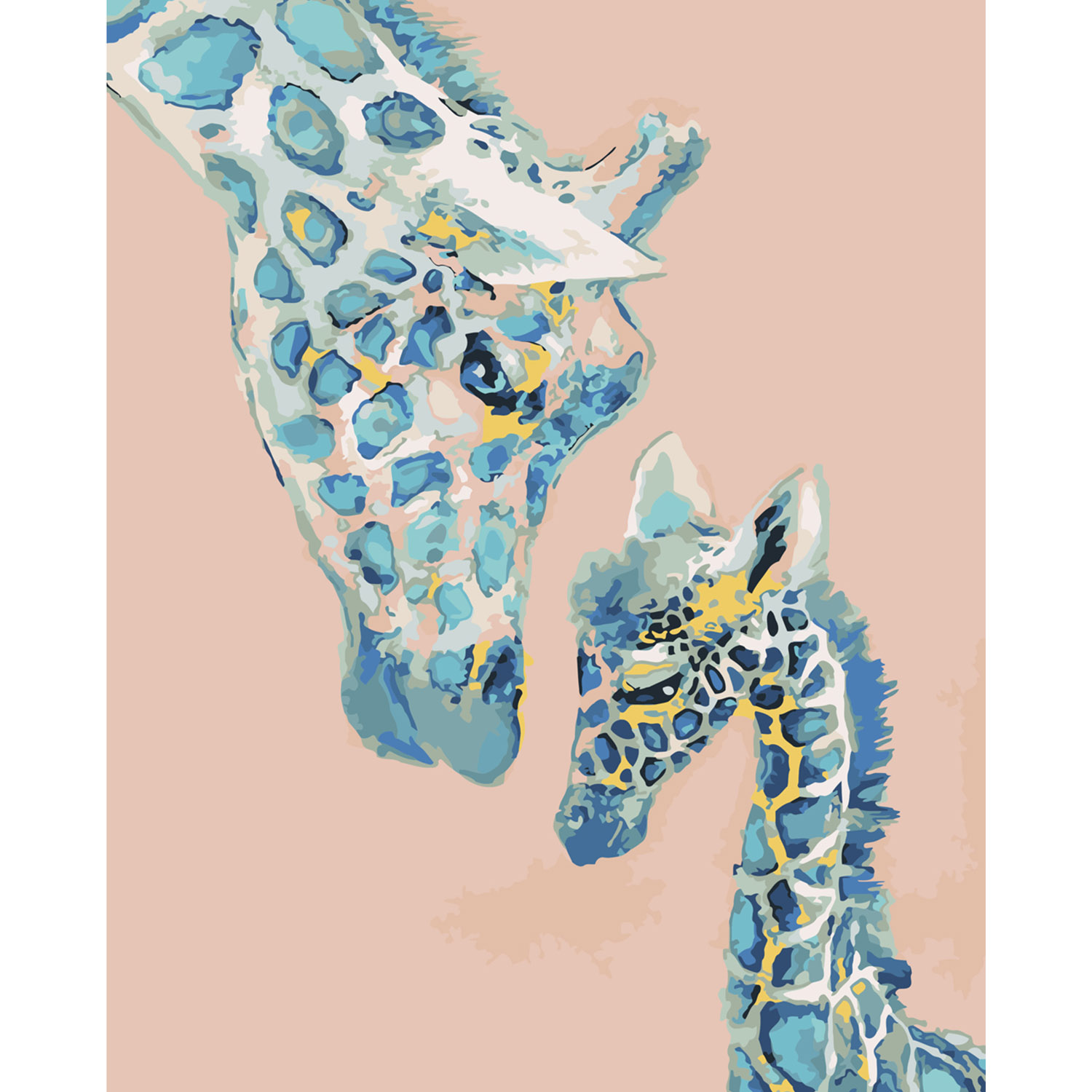 SY6024 "Little giraffe with mom", 40x50 cm