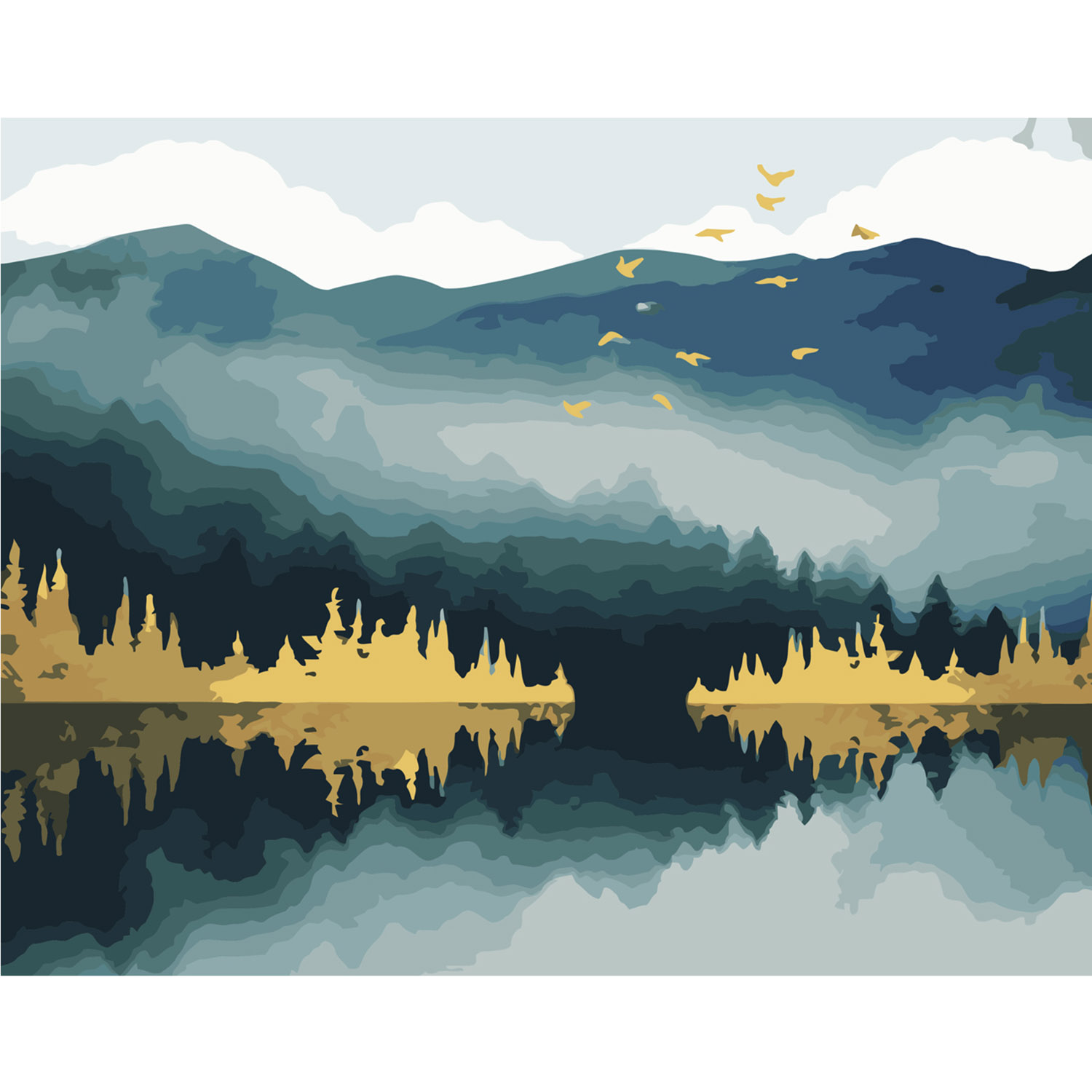 SY6029 "Dawn in the mountains 2", 40x50 cm