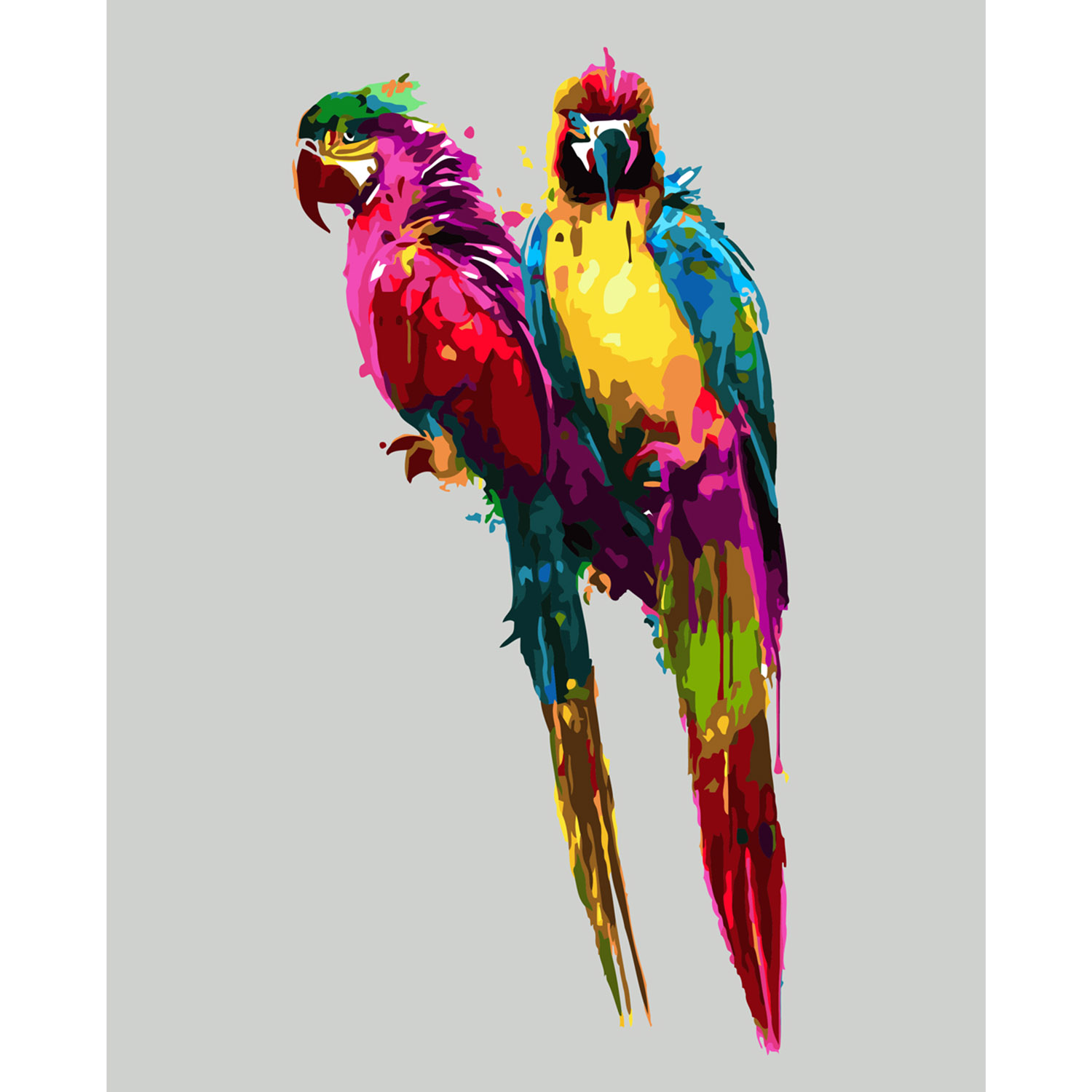 SY6033 "Colored parrots", 40x50 cm