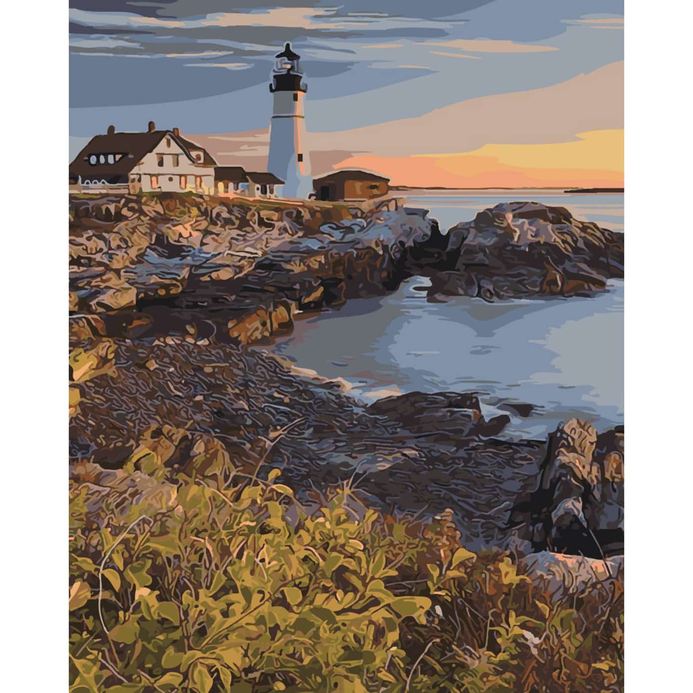 Lighthouse on a colored background size 40x50 cm (SY6408)