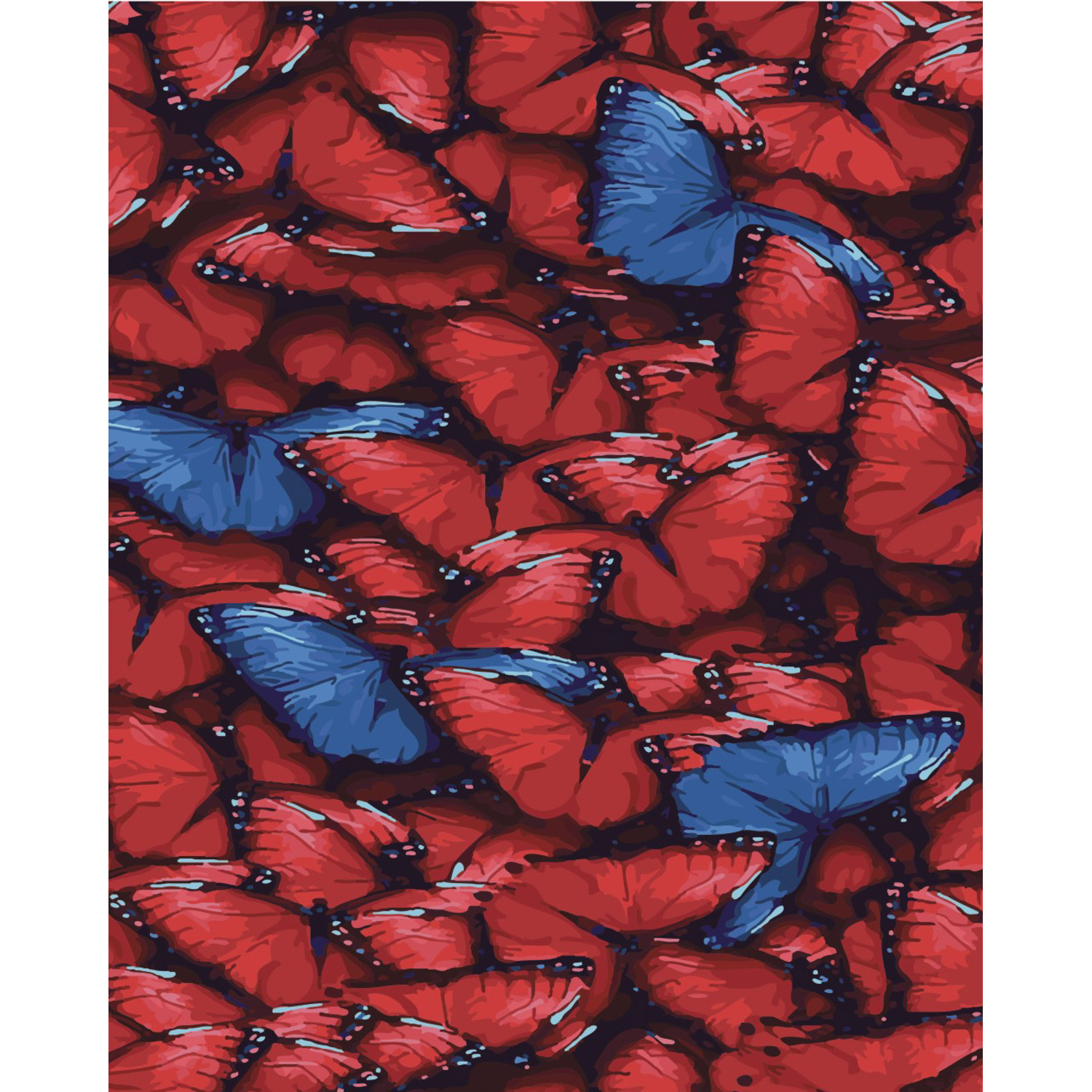 Red butterflies on a colored background size 40x50 cm (SY6414)