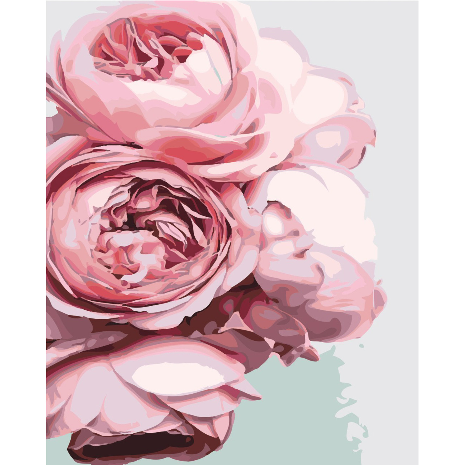 SY6453 "Powder peonies", 40x50 cm