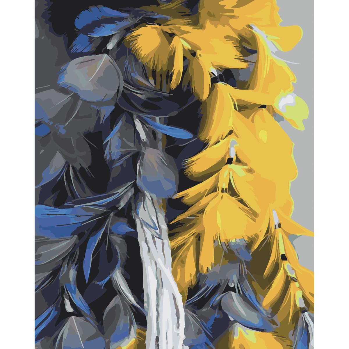 "Yellow and blue feathers" 40x50 cm (SY6545)