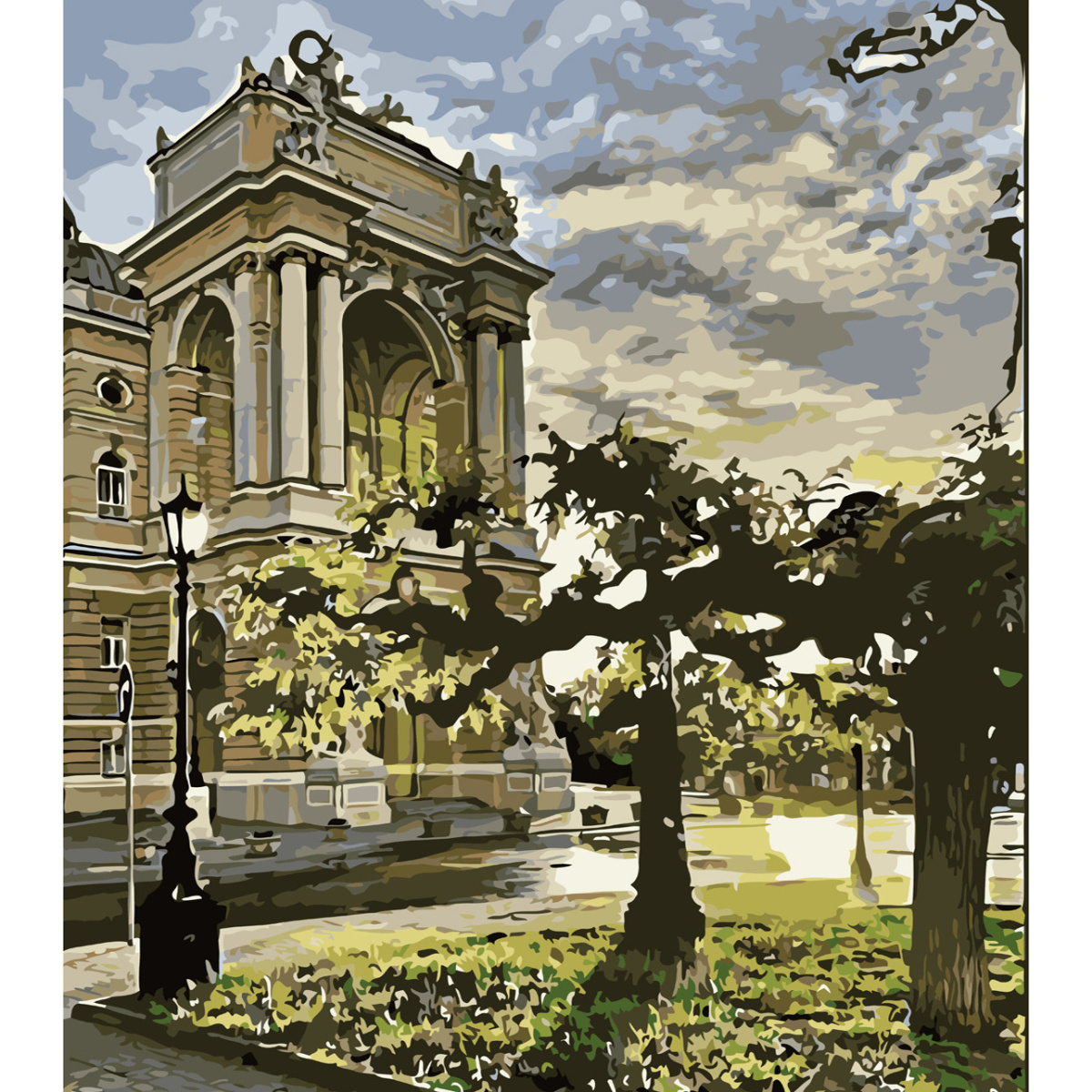 Opera and Ballet theatrewith varnish size 40х50 sm SY6552