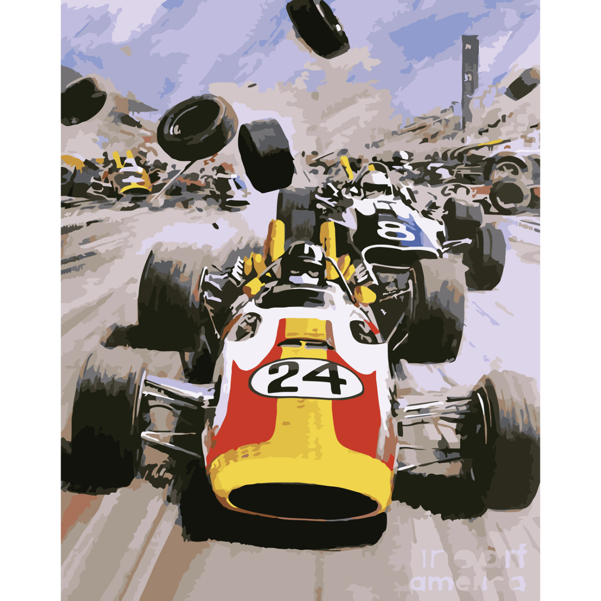 Race with varnish size 40х50 sm (SY6640)