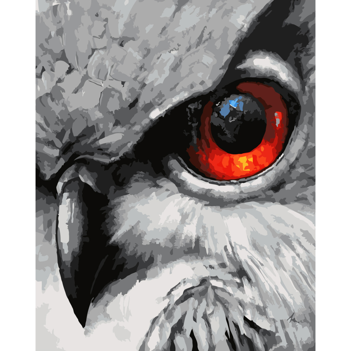 Owl eye with varnish size 40х50 sm (SY6658)