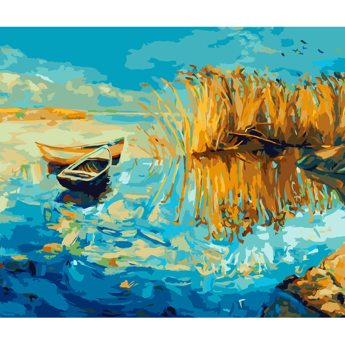 By the river bank with varnish size 40х50 sm (SY6693)