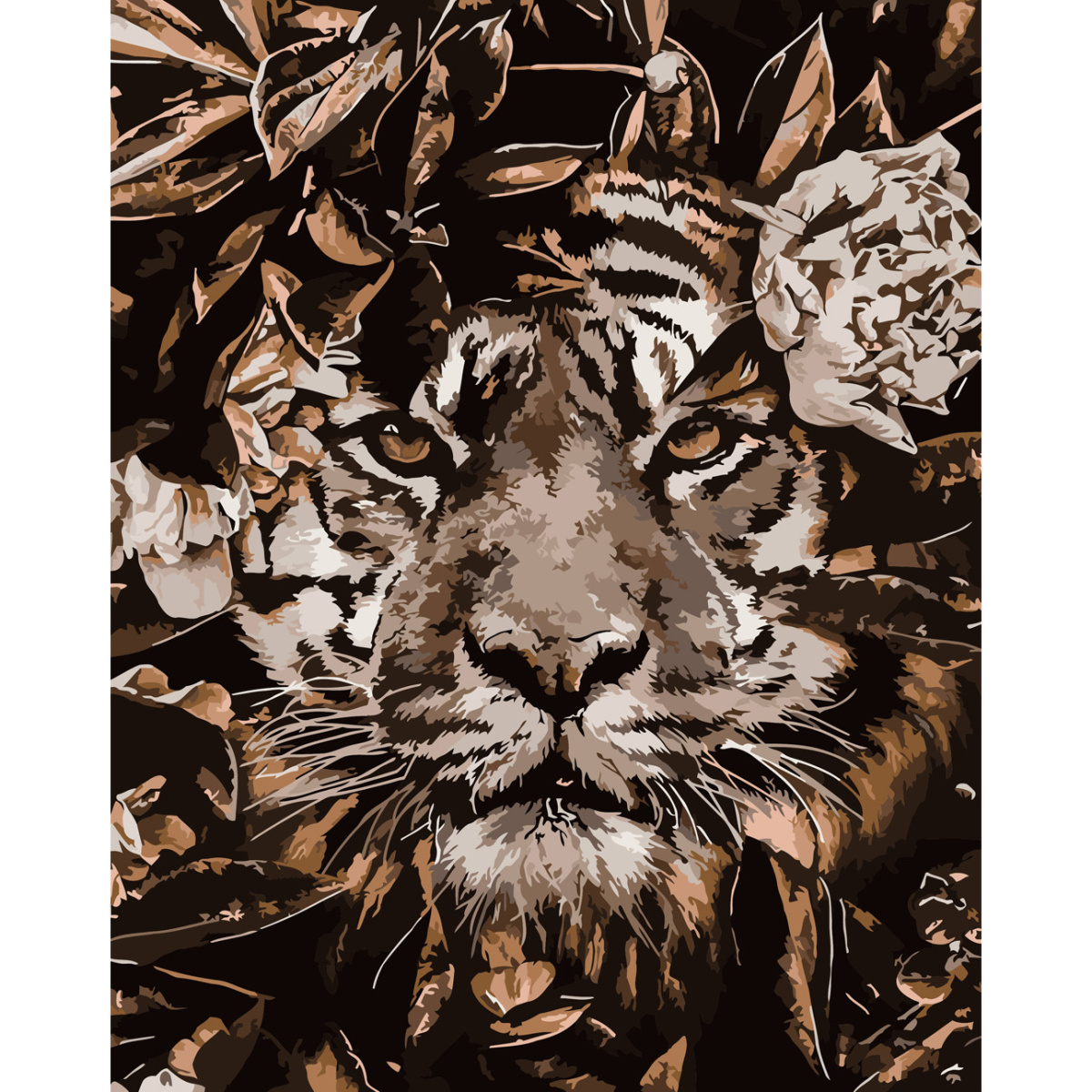 Tiger in a letter with varnish size 40х50 sm (SY6710)