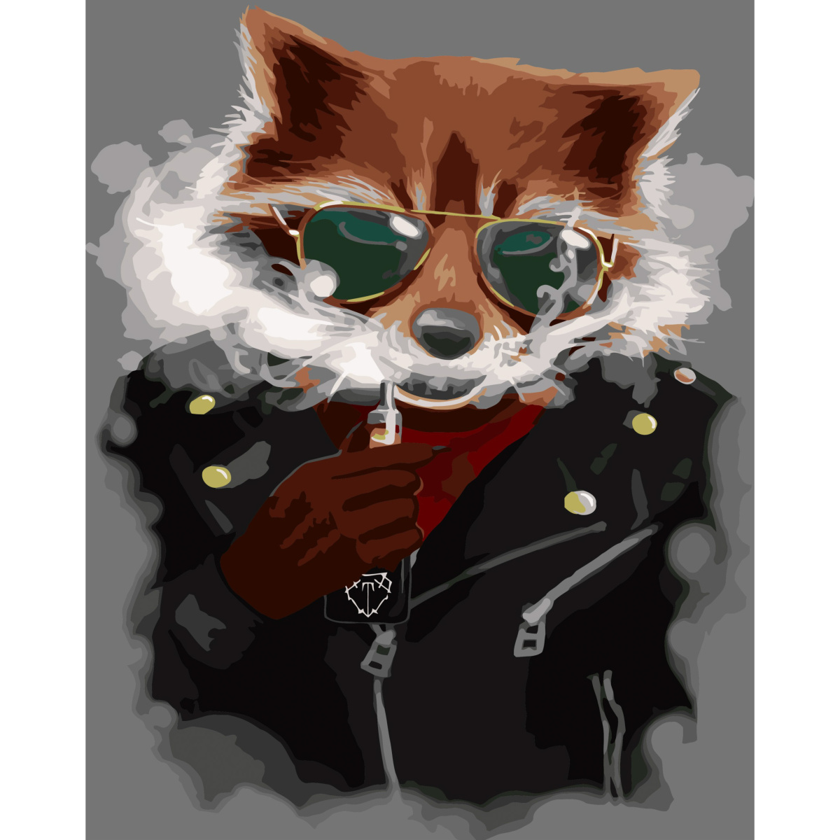 Cool raccoon with varnish size 40х50 sm (SY6727)