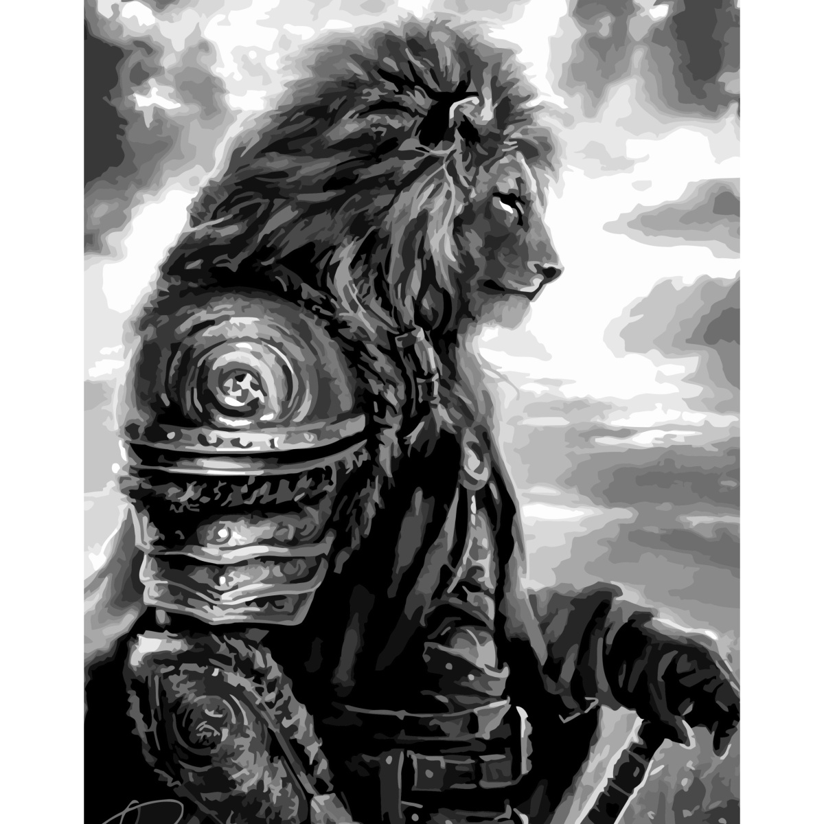 Mighty lion with varnish size 40х50 sm (SY6755)