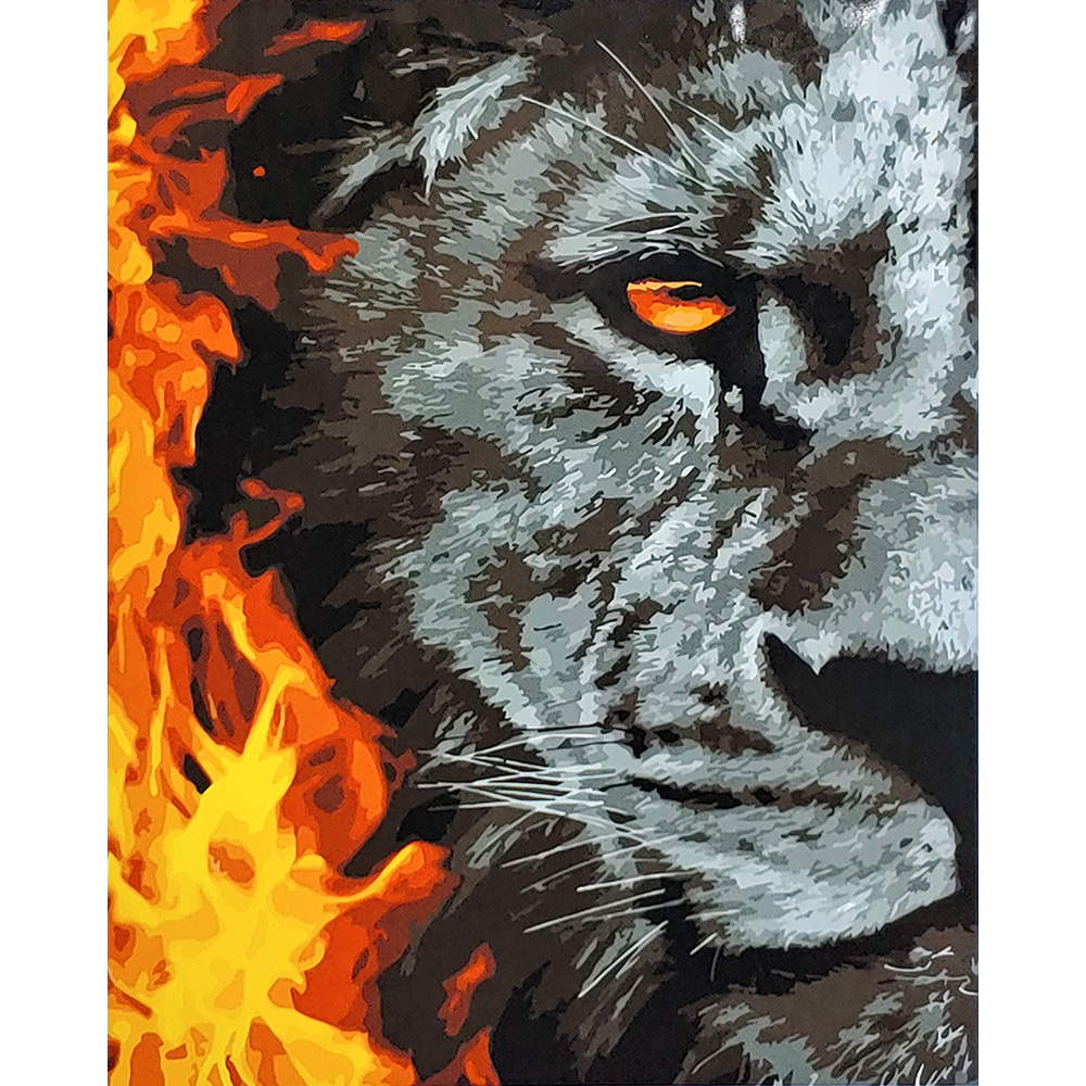 Fire tiger with varnish size 40х50 sm (SY6778)