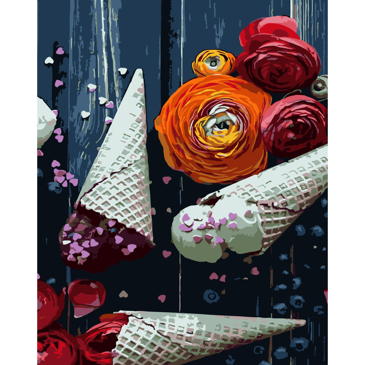 Ice cream cones with varnish size 40х50 sm (SY6801)
