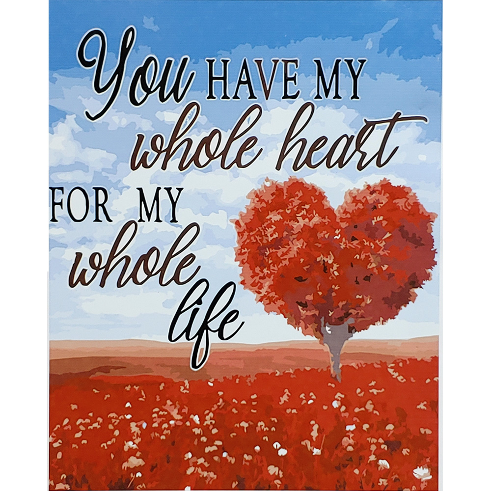 My heart with varnish size 40х50 sm (SY6883)