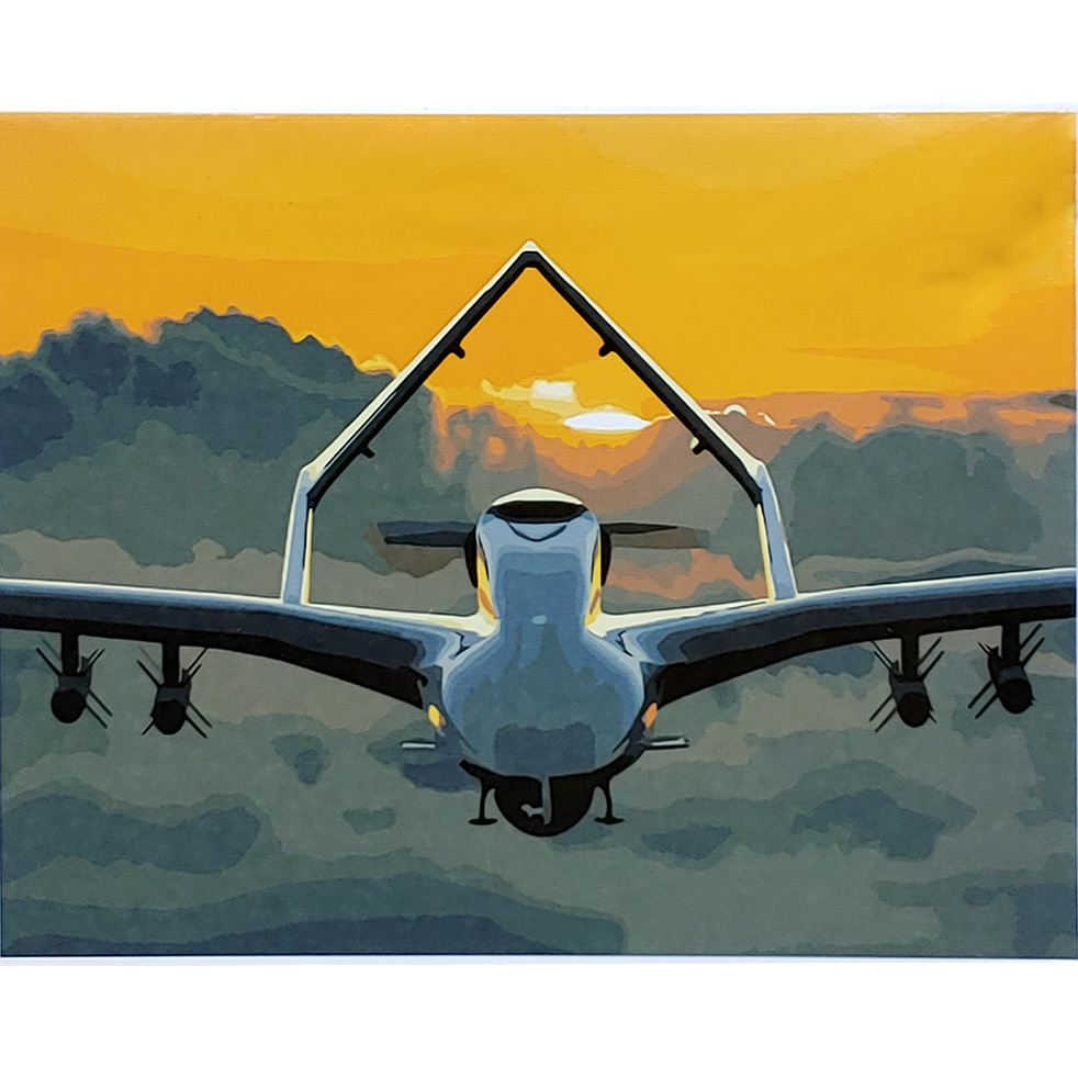 Bayraktar at sunset with varnish size 40х50 sm (SY6937)