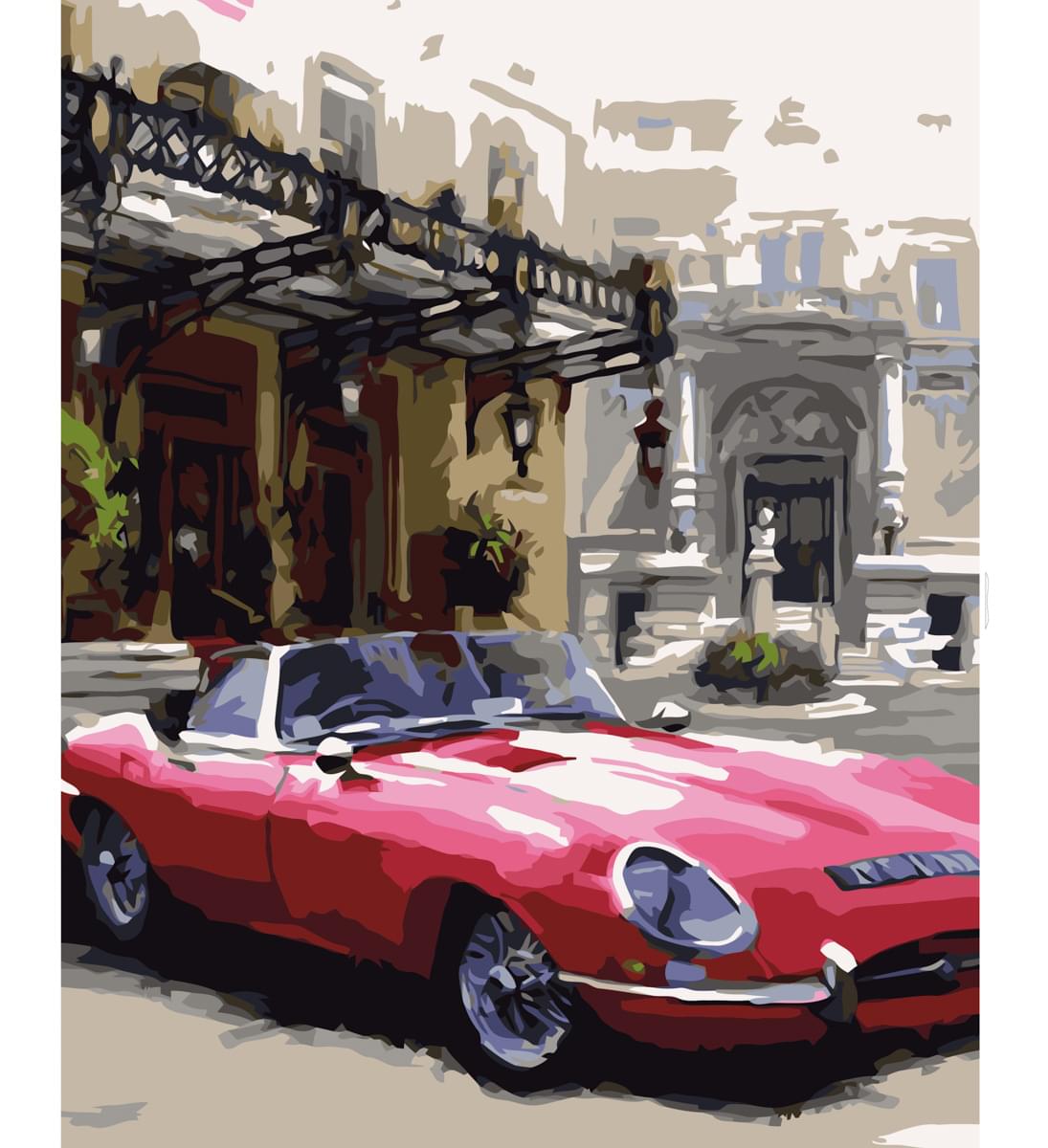 Retro jaguar Strateg with varnish size 40x50 cm (VA-0514)