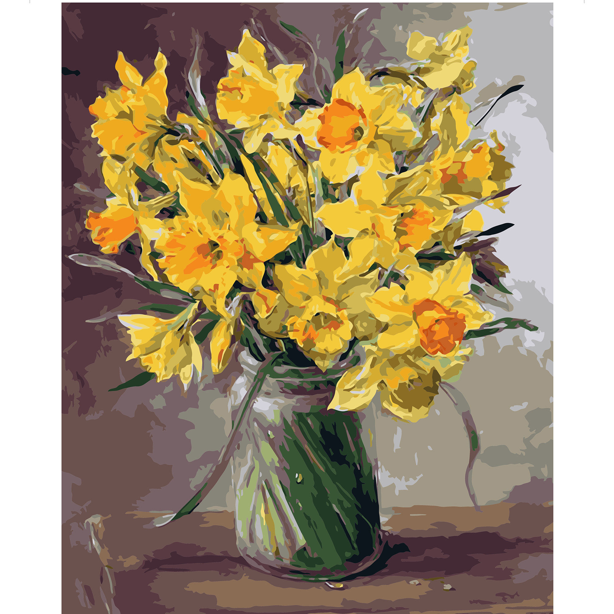 VA-1206 "Country bouquet of yellow daffodils", 40x50 cm