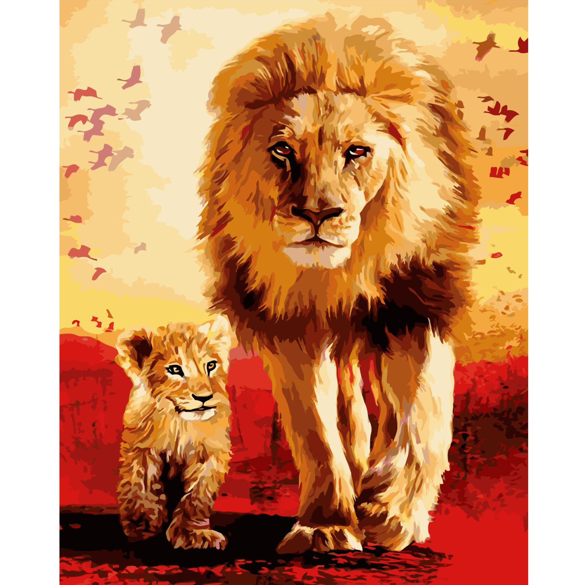 VA-2309 "Lion with a lion cub", 40x50 cm