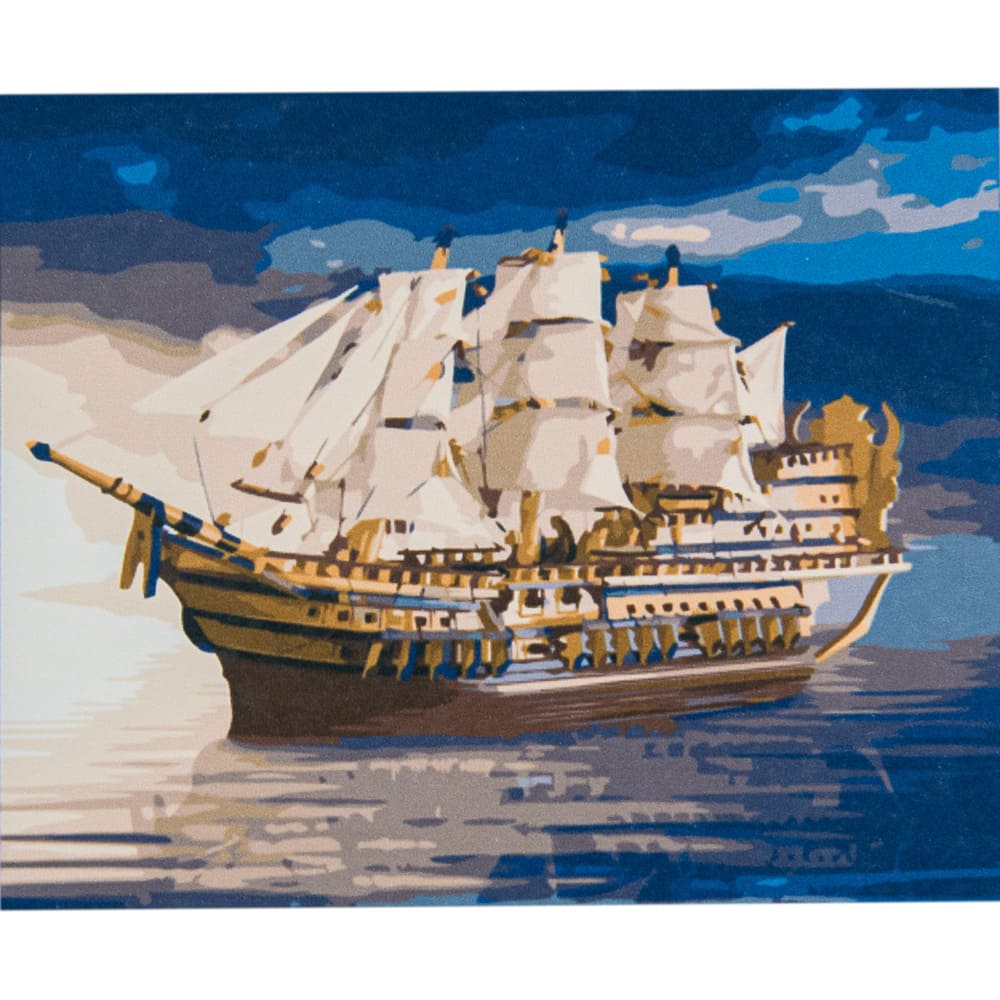 Wonder ship on a colored background, size 40x50 cm (VA-2707)