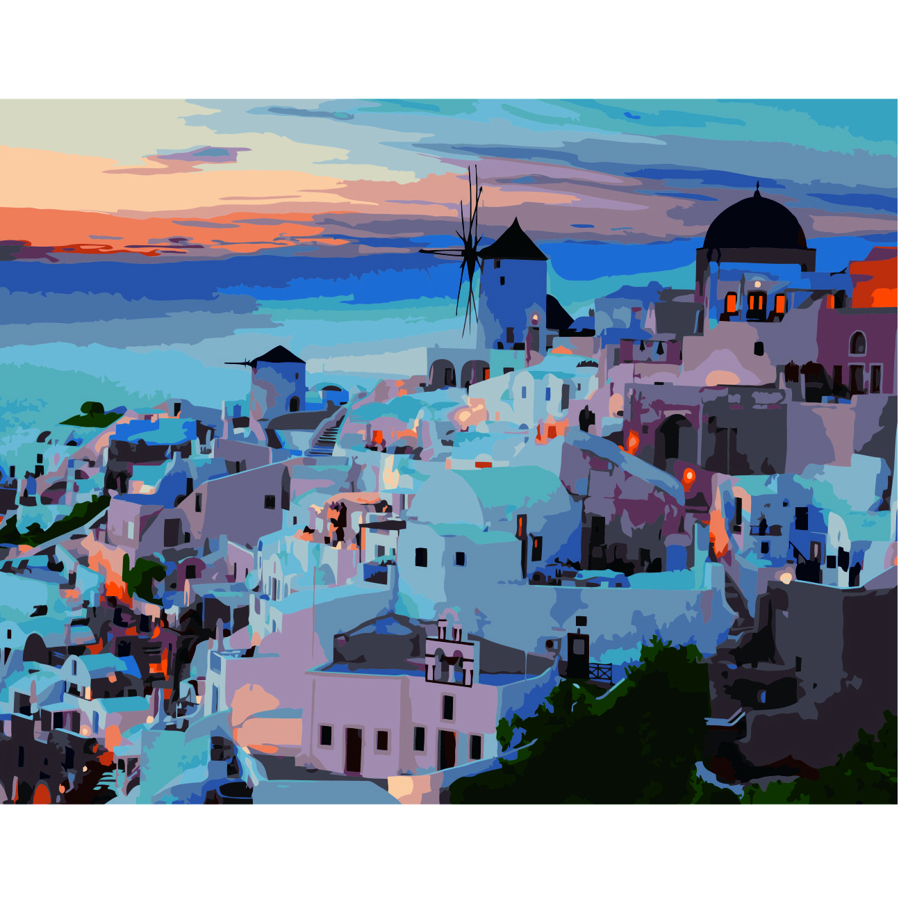 VA-2740 "Evening Santorini", 40x50 cm