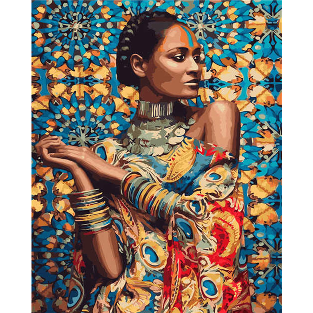 Girl of India on a colored background size 40x50 cm (VA-2773)