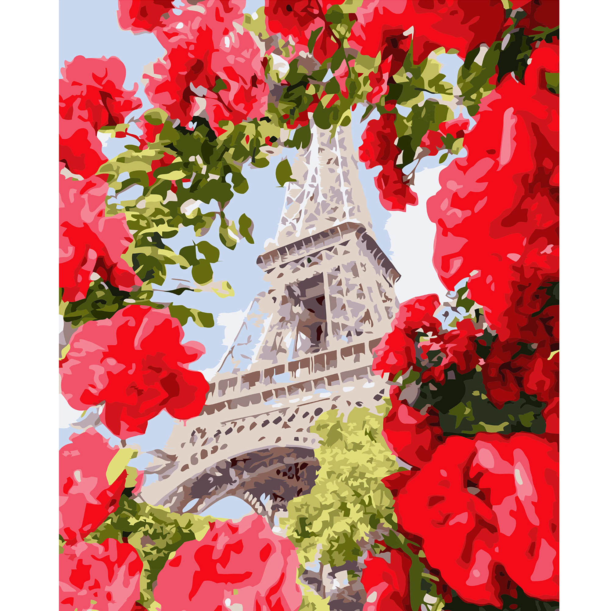 VA-3125 "Eiffel Tower among roses", 40x50 cm