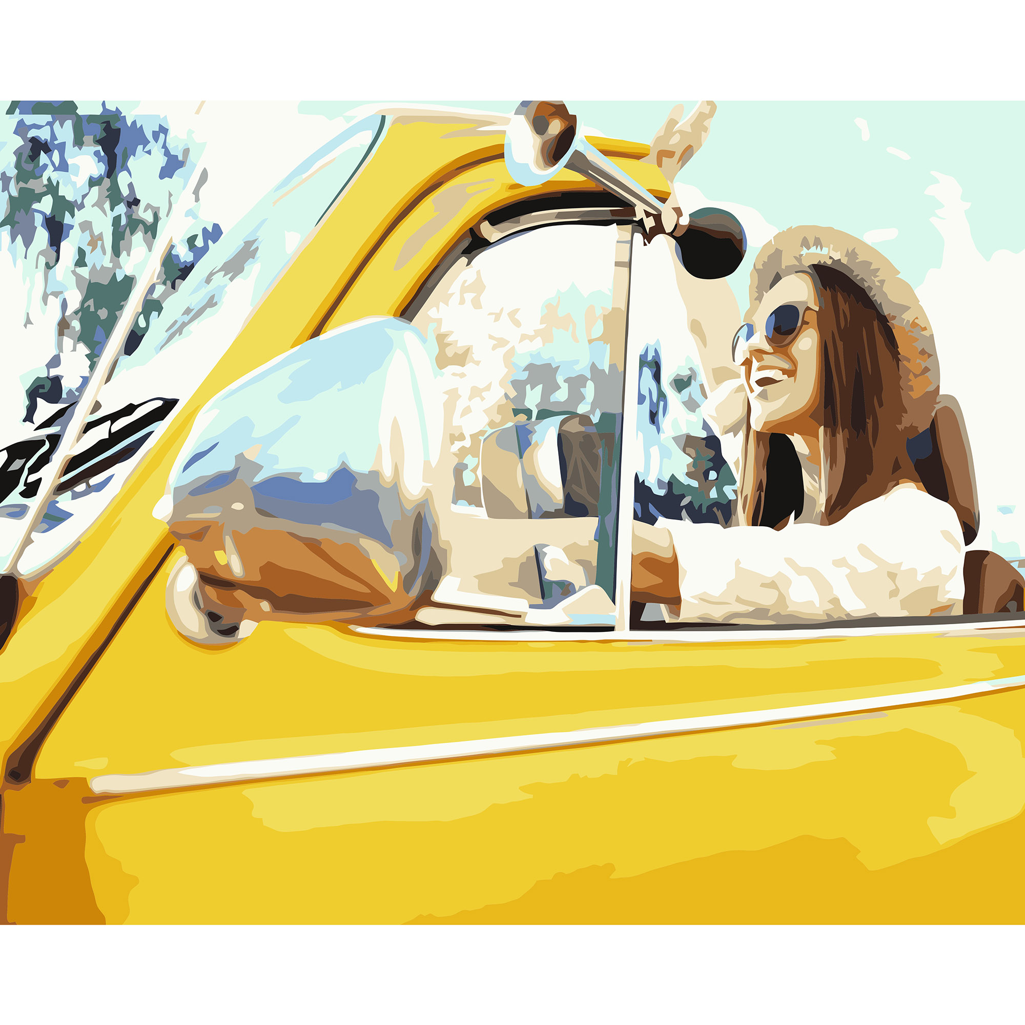 VA-3189 "Yellow cabriolet", 40x50 cm