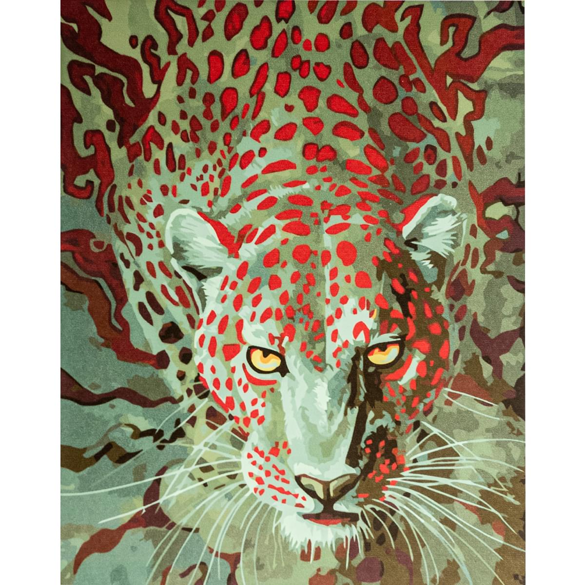 "Red gray", with varnish, size 40x50 cm