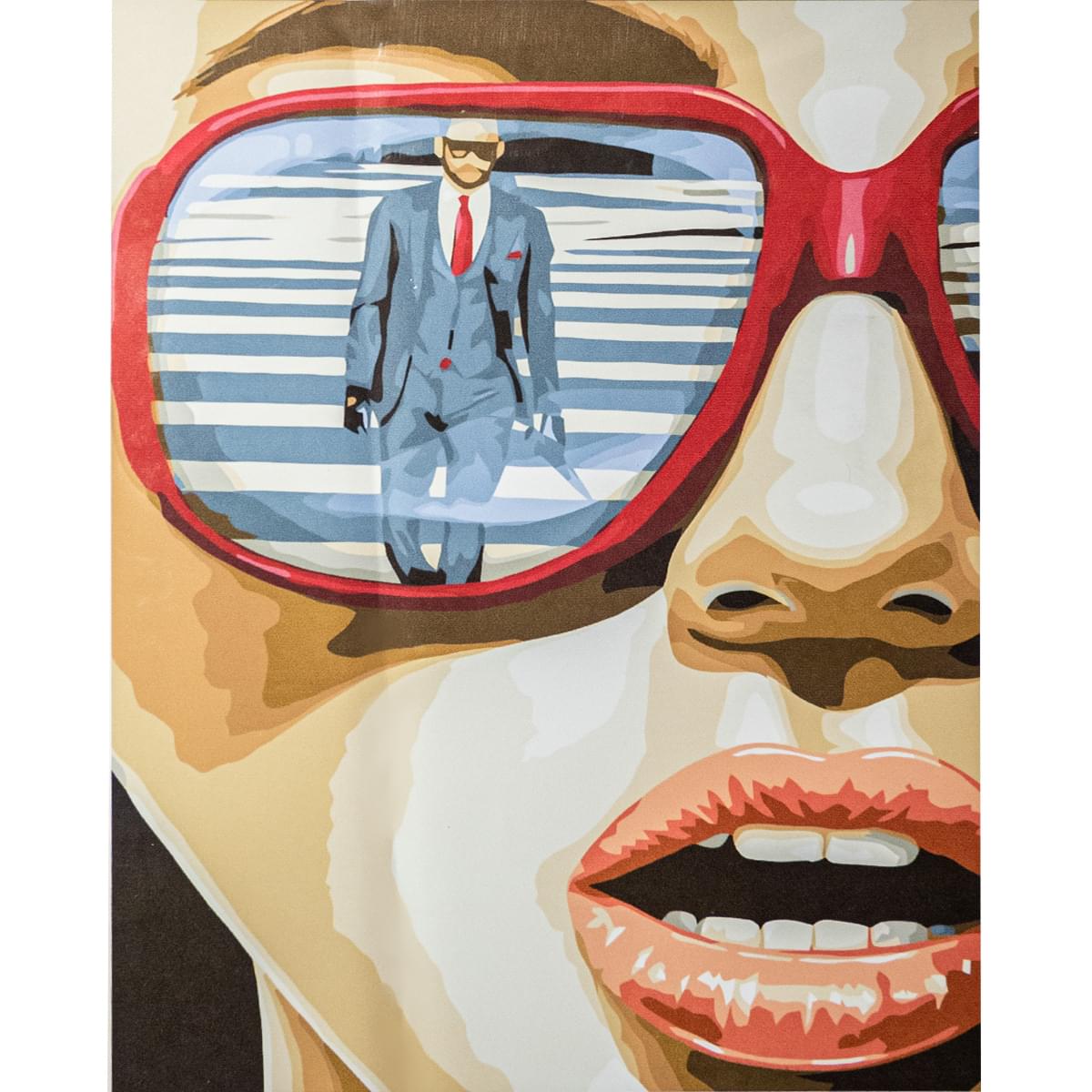 "Reflection in glasses", with varnish, size 40x50 cm