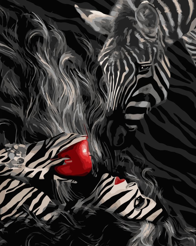 Girl and zebra 40x50 cm VA-3426