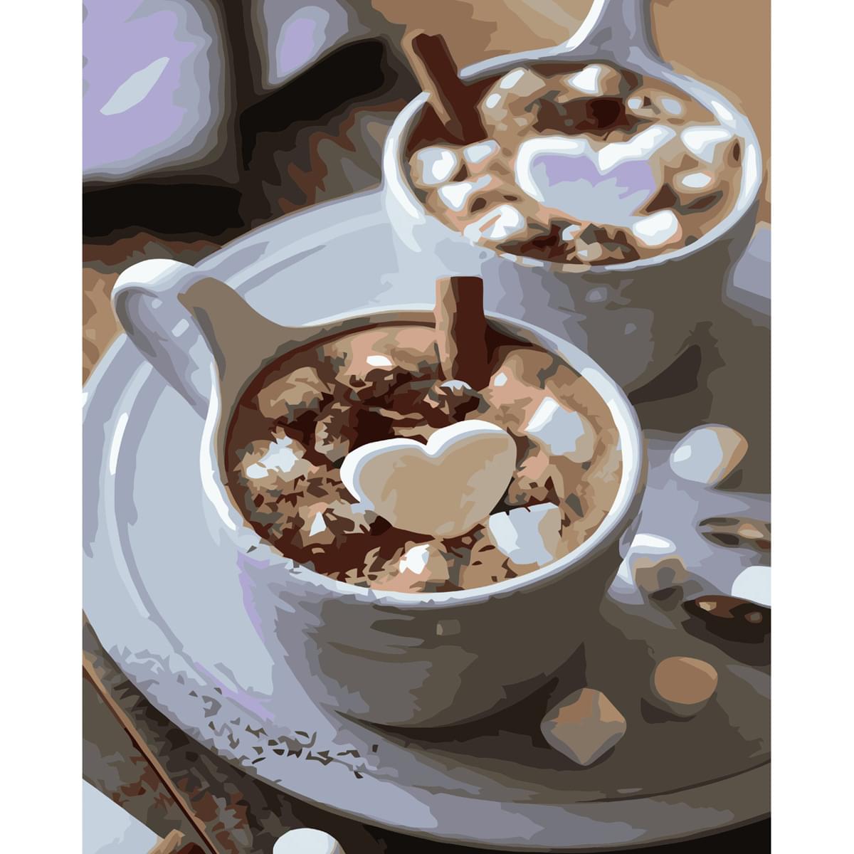 Coffee with marshmallow Strateg with varnish size 40x50 cm (VA-3580)