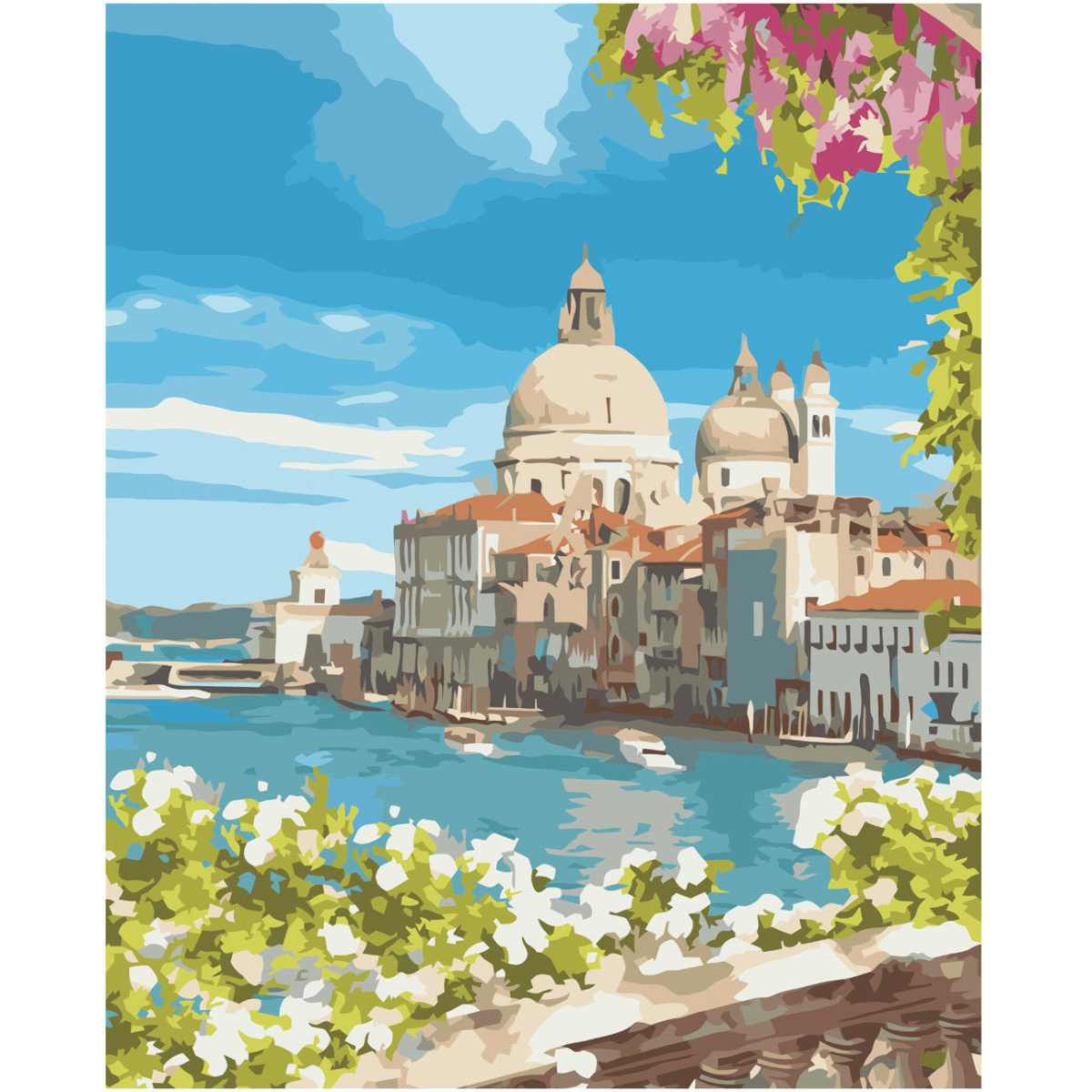 City on the water with varnish size 40х50 sm VA-3699