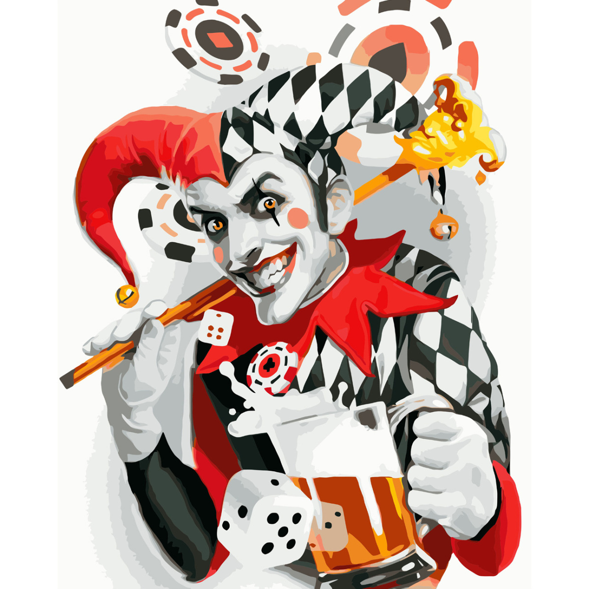 Funny jokerwith varnish size 40х50 sm VA-3774